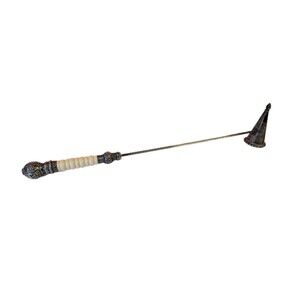 Vintage Silver Candle Snuffer Victorian Floral Design Cottagecore 16 Inches